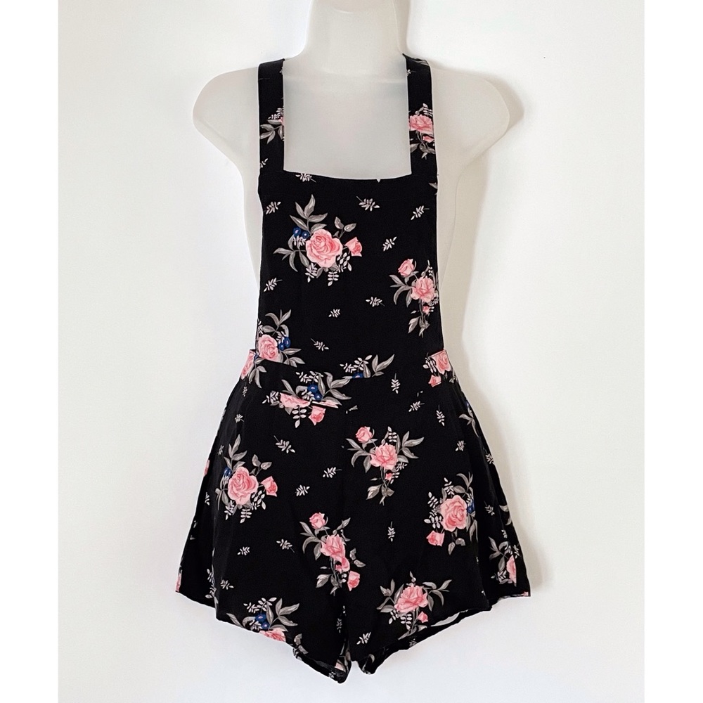H&M Divided Black Floral Romper